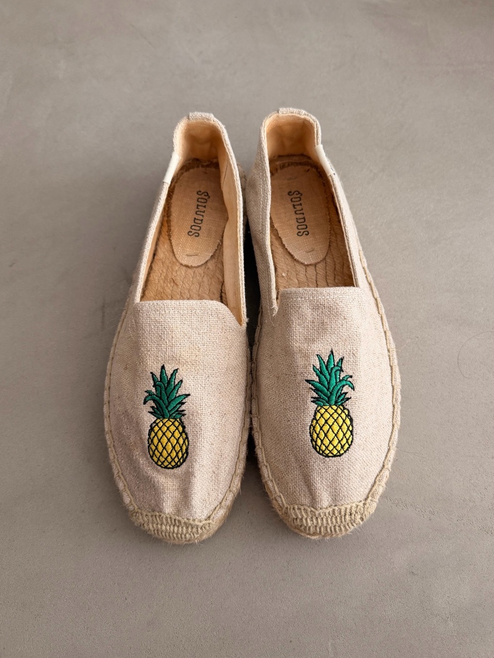 Soludos Pineapple Embroidered Espadrille Slip-On Shoes